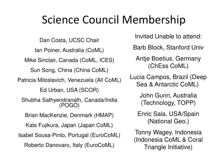 science council membership