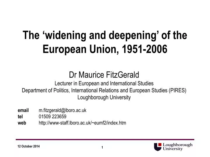 the widening and deepening of the european union 1951 2006