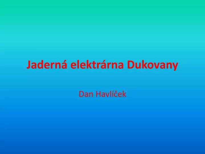 jadern elektr rna dukovany