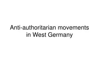 Anti-authoritarian movements in West Germany