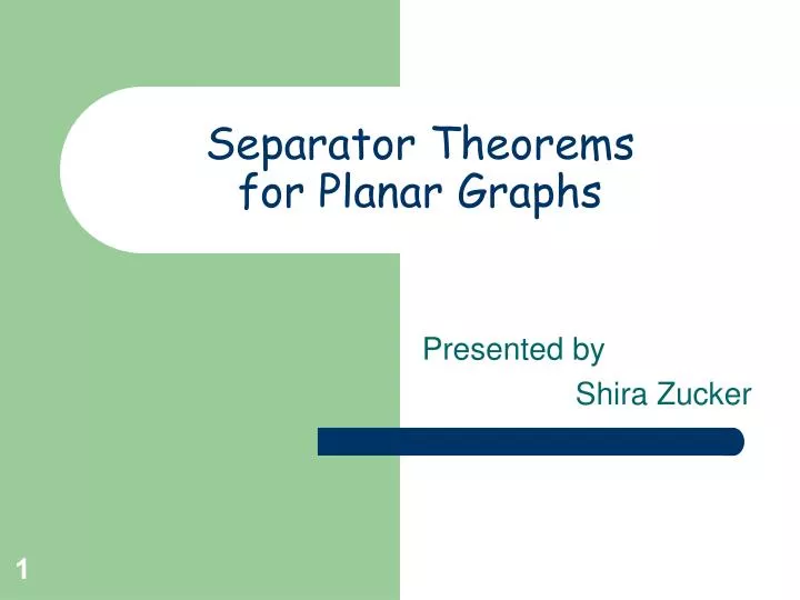 separator theorems for planar graphs