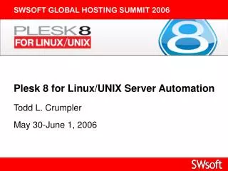 Plesk 8 for Linux/UNIX Server Automation