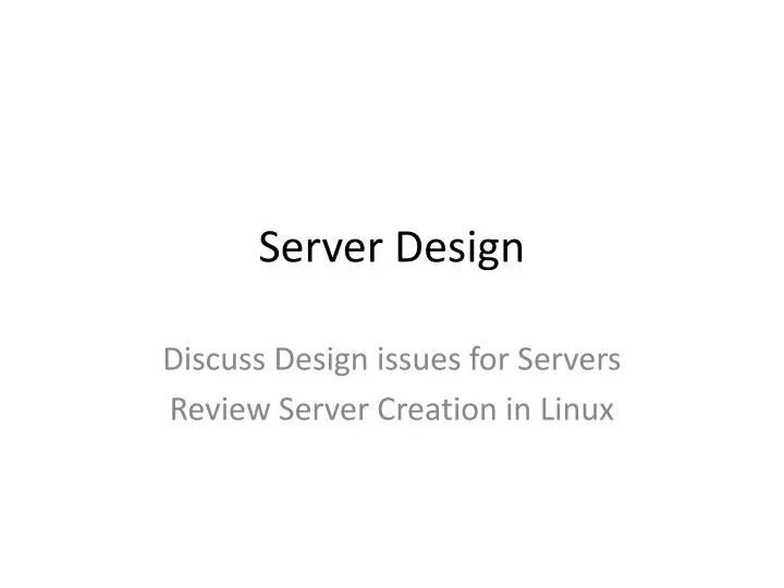 server design