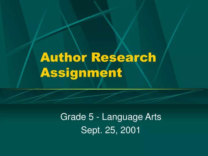 author research assignment