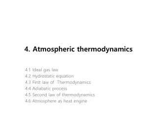 4. Atmospheric thermodynamics