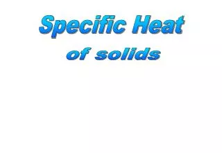 Specific Heat
