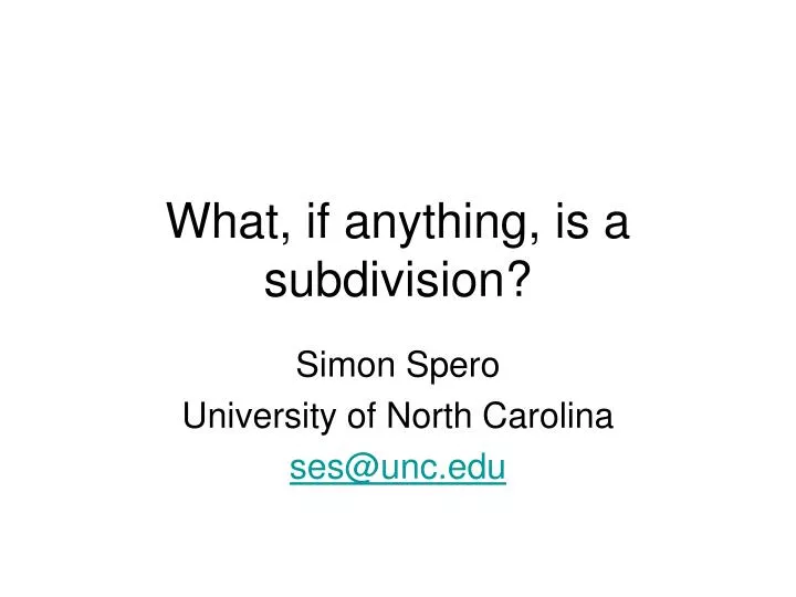 what if anything is a subdivision