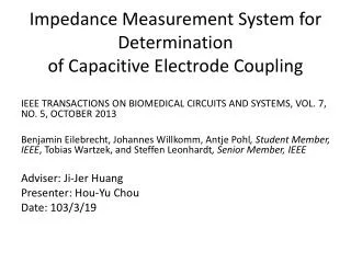 Impedance Measurement System for Determination of Capacitive Electrode Coupling
