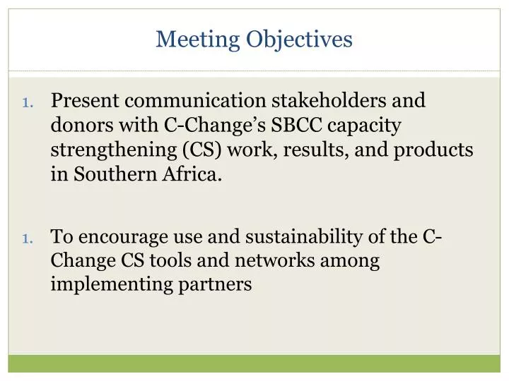 meeting objectives