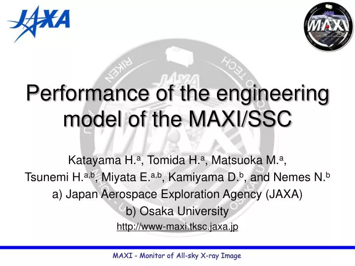 performance of the engineering model of the maxi ssc