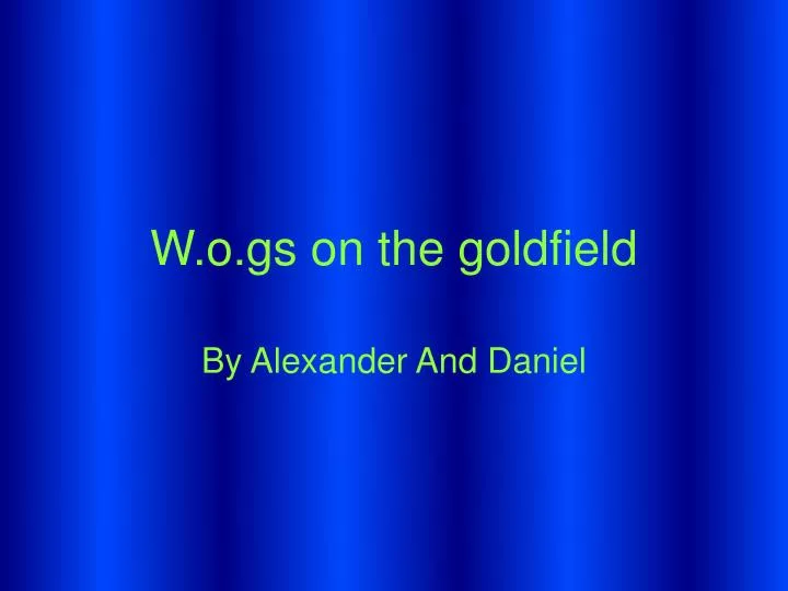 w o gs on the goldfield