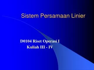 sistem persamaan linier