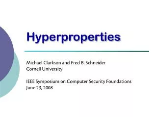 Hyperproperties