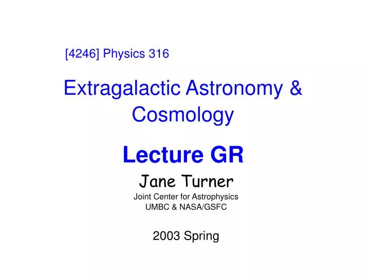 extragalactic astronomy cosmology lecture gr