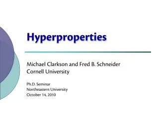 Hyperproperties