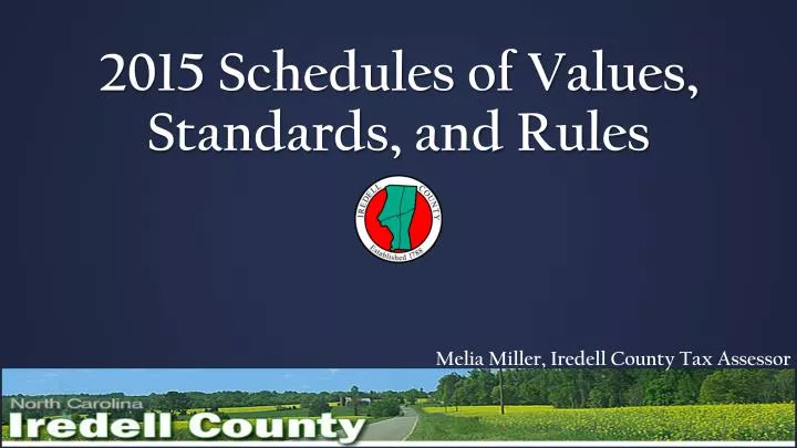 2015 schedules of values standards and rules