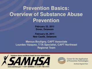 Prevention Basics: Overview of Substance Abuse Prevention