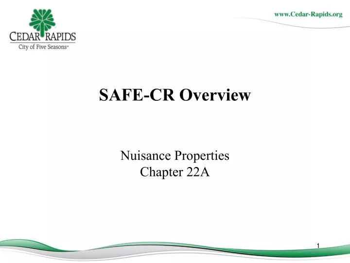 safe cr overview nuisance properties chapter 22a