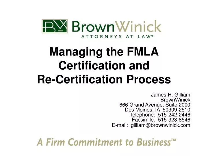 PPT Managing the FMLA Certification and Re Certification Process