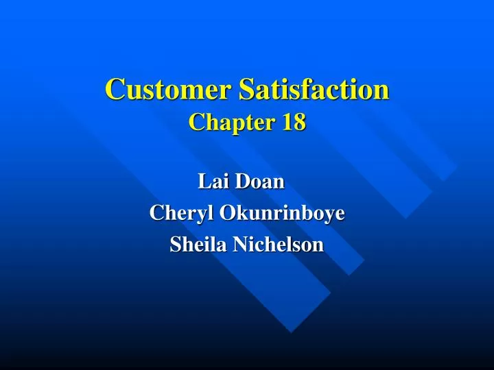 customer satisfaction chapter 18