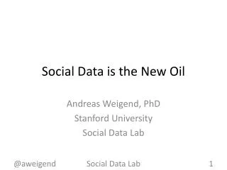 Social Data is the New Oil