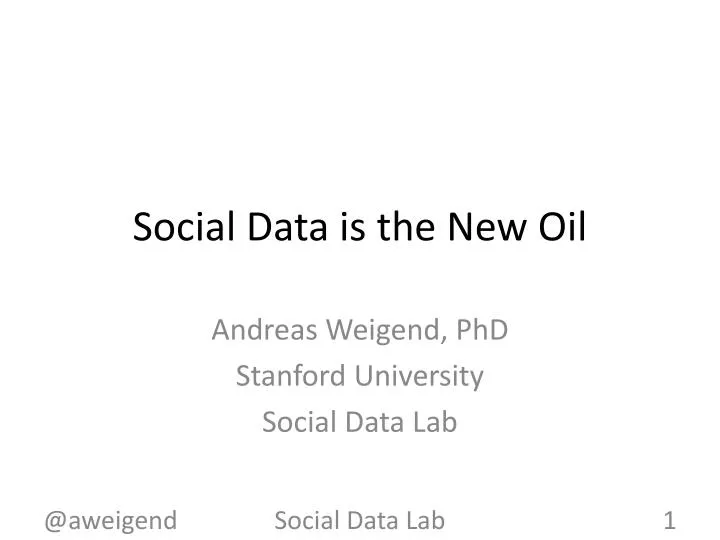 social data is the new oil