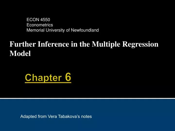 further inference in the multiple regression model