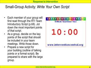 Small-Group Activity: Write Your Own Script