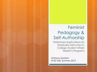 Feminist Pedagogy &amp; Self-Authorship