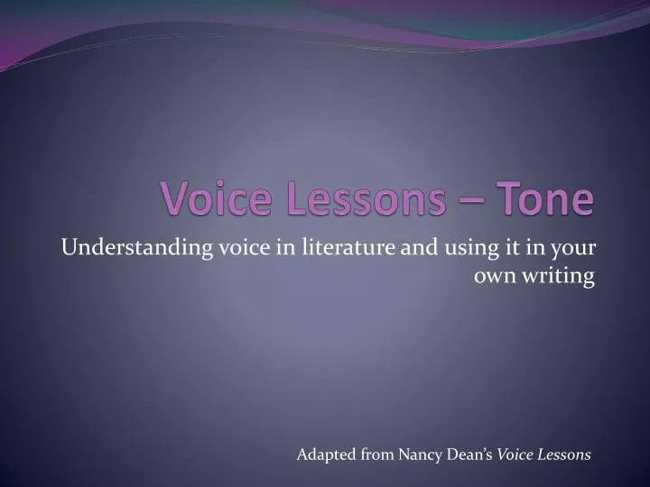 voice lessons tone