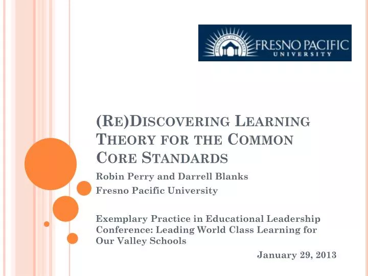 re discovering learning theory for the common core standards