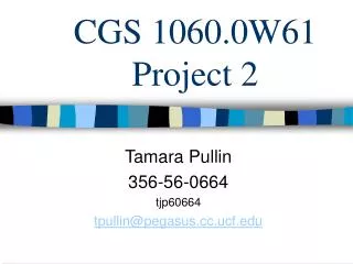 CGS 1060.0W61 Project 2