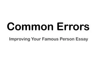 Common Errors