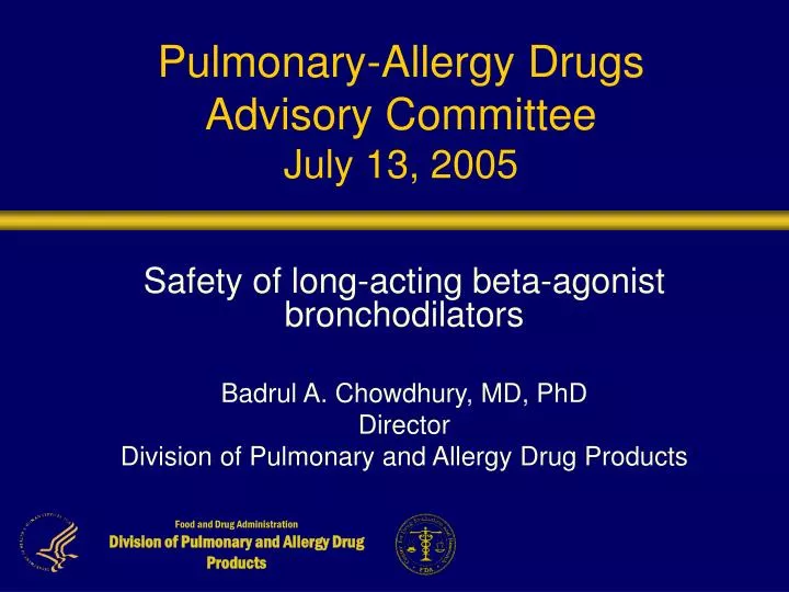 pulmonary allergy drugs advisory committee july 13 2005