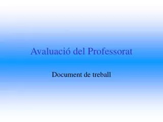 avaluaci del professorat