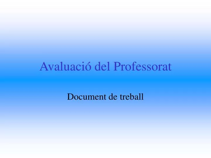 avaluaci del professorat