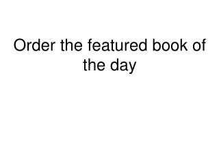 Order the featured book of the day