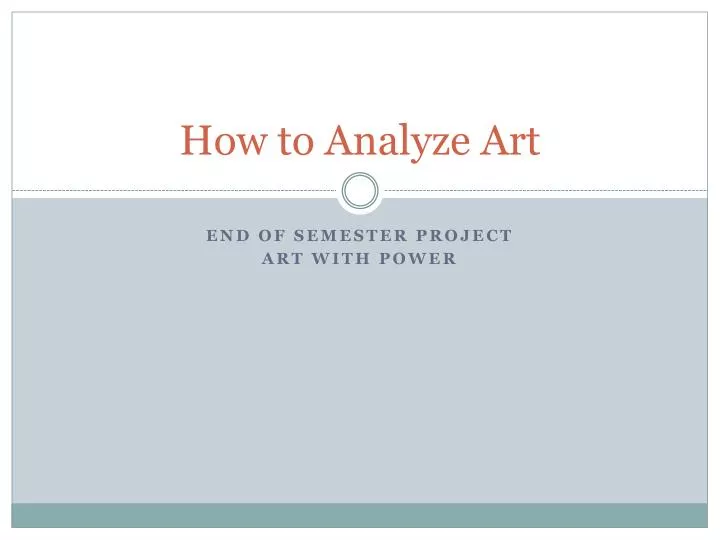 how to analyze art