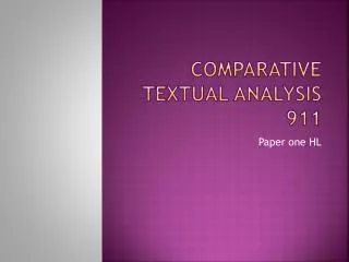 Comparative Textual Analysis 911