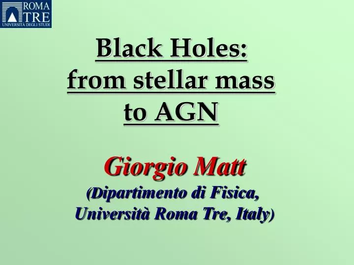 black holes from stellar mass to agn