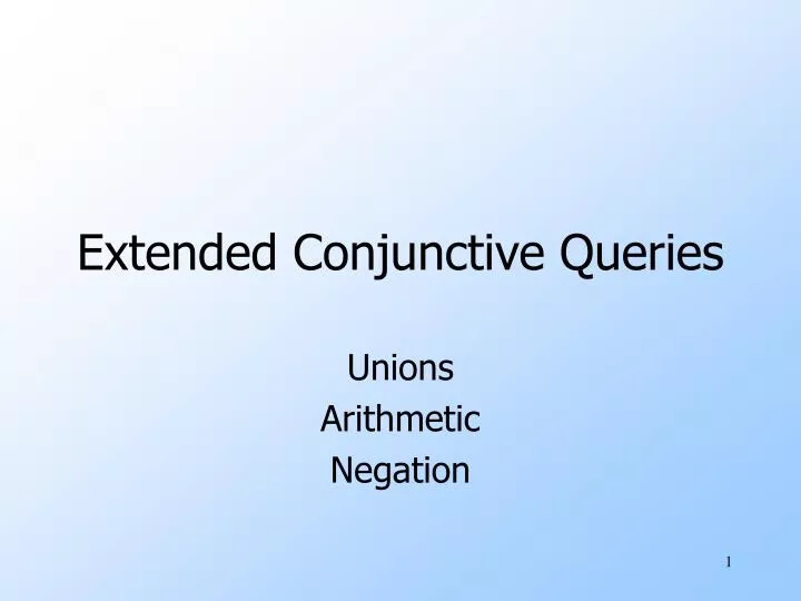 extended conjunctive queries