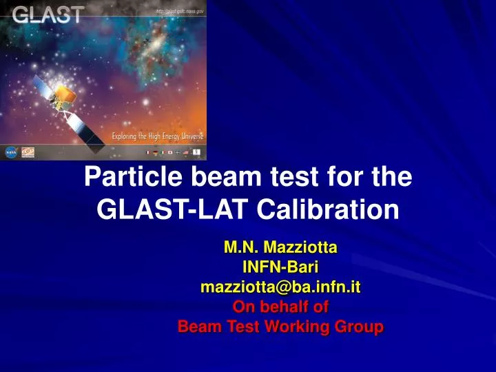 particle beam test for the glast lat calibration