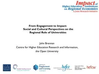 From Engagement to Impact: Social and Cultural Perspectives on the Regional Role of Universities