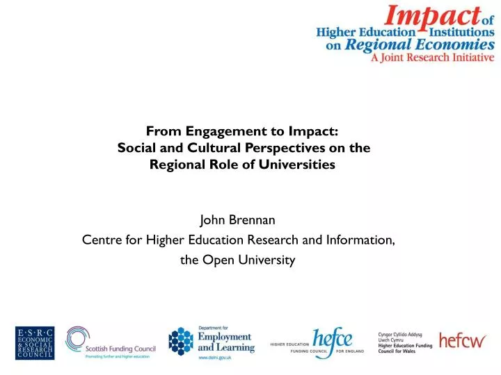 from engagement to impact social and cultural perspectives on the regional role of universities