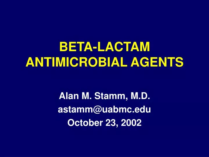 beta lactam antimicrobial agents