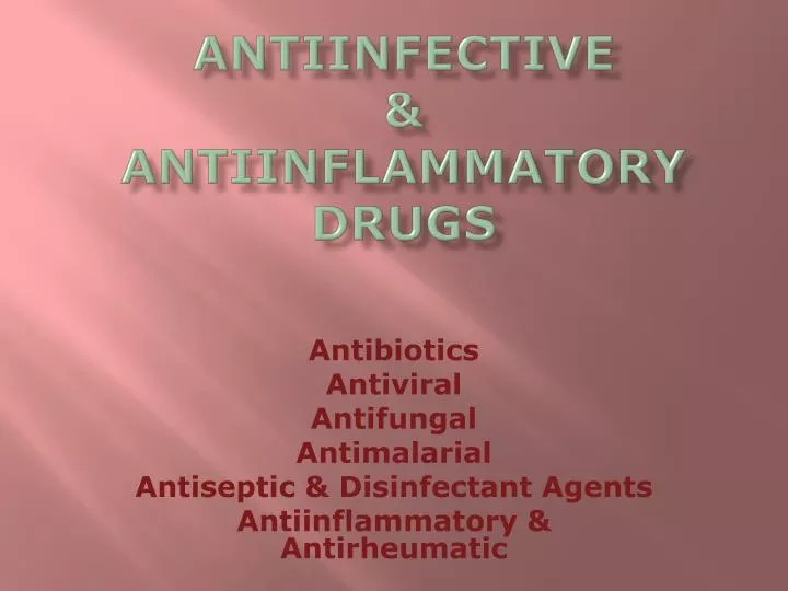 antiinfective antiinflammatory drugs