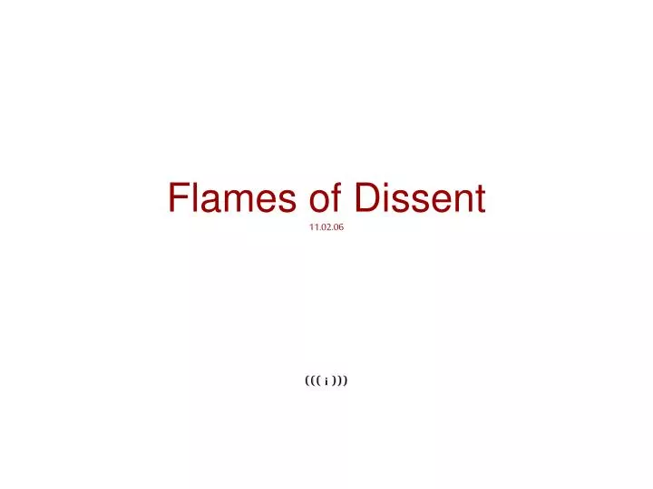 flames of dissent 11 02 06