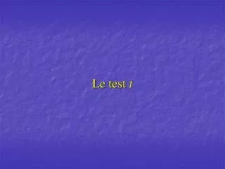 le test t