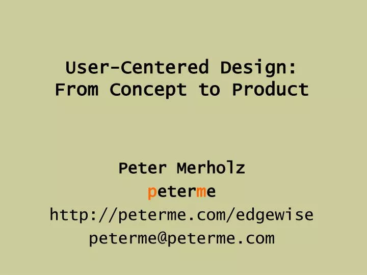 user centered design from concept to product