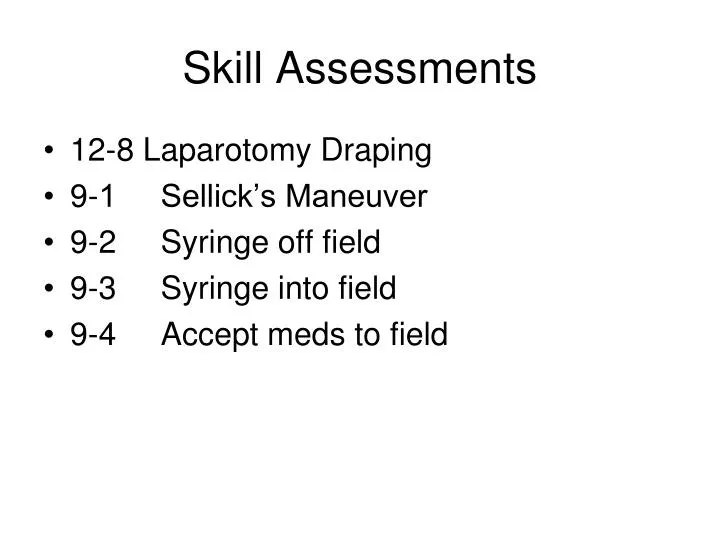 skill assessments